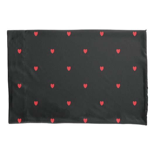 Cute Doodle Heart Patroon Rood Zwarte Aangepaste k Kussensloop (Voorkant)