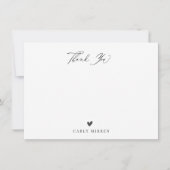 Cute Doodle Heart Pattern Dank u Manuscript Notitiekaartje (Voorkant)