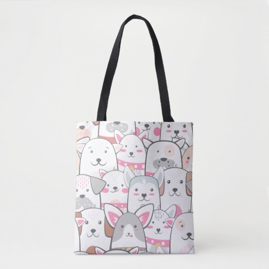 Cute Doodle-honden Tote Bag (Voorkant)