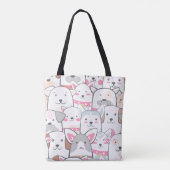 Cute Doodle-honden Tote Bag (Achterkant)