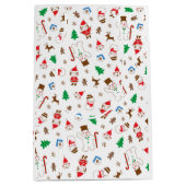 Cute Doodle Karakter Kerstcadeautas Medium Cadeauzakje (Voorkant)