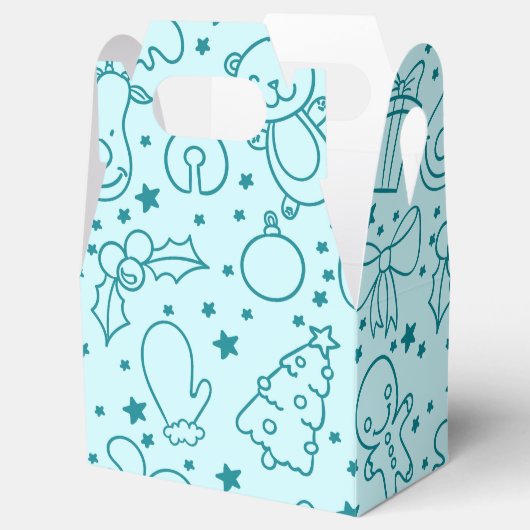 Cute Doodle-kerstpatroon Bedankdoosjes (Geopend)