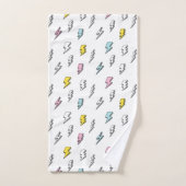 Cute Doodle Lightning Bolt Pattern Bad Handdoek (Handdoek)