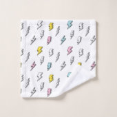Cute Doodle Lightning Bolt Pattern Bad Handdoek (Wasdoekje)