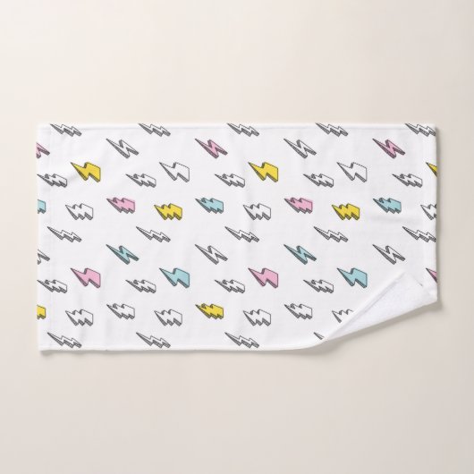 Cute Doodle Lightning Bolt Pattern Bad Handdoek (Handdoek)