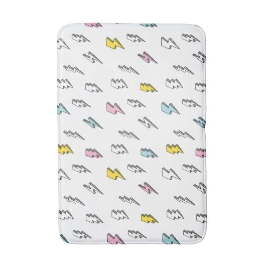 Cute Doodle Lightning Bolt Pattern Badmat (Voorkant Verticaal)