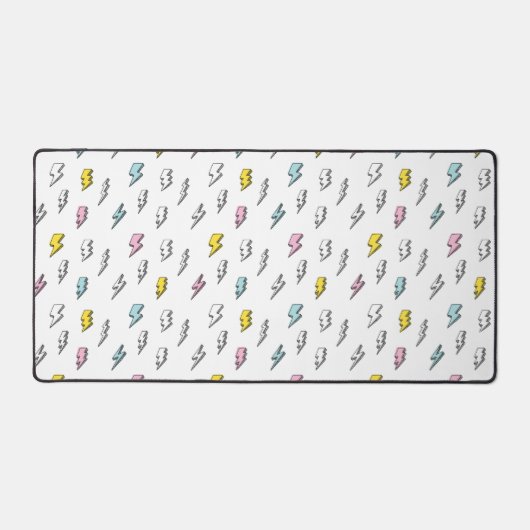 Cute Doodle Lightning Bolt Pattern Bureaumat (Voorkant)