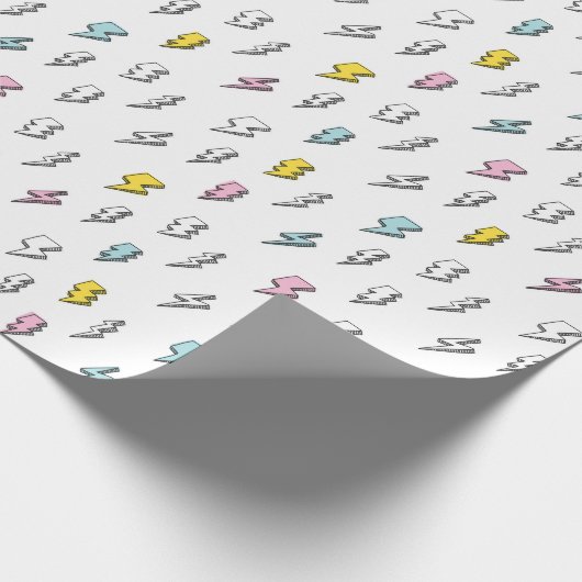 Cute Doodle Lightning Bolt Pattern Cadeaupapier (Hoek)