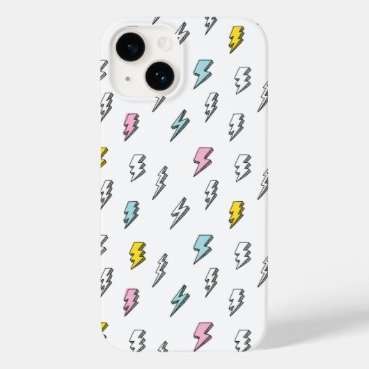 Cute Doodle Lightning Bolt Pattern Case-Mate iPhone Case (Achterkant)