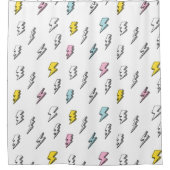 Cute Doodle Lightning Bolt Pattern Douchegordijn (Voorkant)