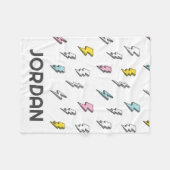 Cute Doodle Lightning Bolt Pattern Fleece Deken (Voorkant (Horizontaal))