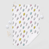 Cute Doodle Lightning Bolt Pattern Golfhanddoek (Insitu)