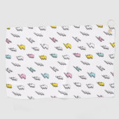 Cute Doodle Lightning Bolt Pattern Golfhanddoek (Horizontaal)