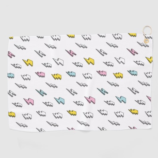 Cute Doodle Lightning Bolt Pattern Golfhanddoek (Horizontaal)