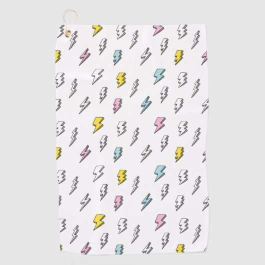 Cute Doodle Lightning Bolt Pattern Golfhanddoek (Voorkant)