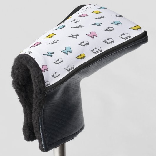 Cute Doodle Lightning Bolt Pattern Golfheadcover (3/4 voorkant)