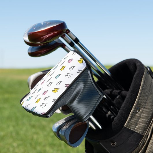 Cute Doodle Lightning Bolt Pattern Golfheadcover (Insitu)