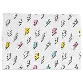 Cute Doodle Lightning Bolt Pattern Groot Cadeauzakje (Achterkant)