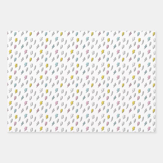 Cute Doodle Lightning Bolt Pattern Inpakpapier Vel (Voorkant 2)