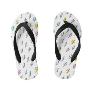 Cute Doodle Lightning Bolt Pattern Kinder Teenslippers