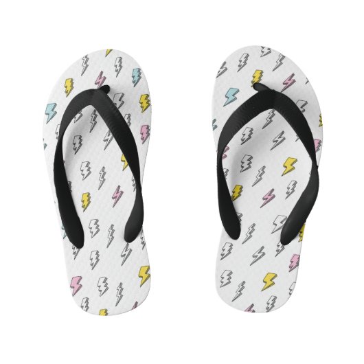 Cute Doodle Lightning Bolt Pattern Kinder Teenslippers (Voetbed)