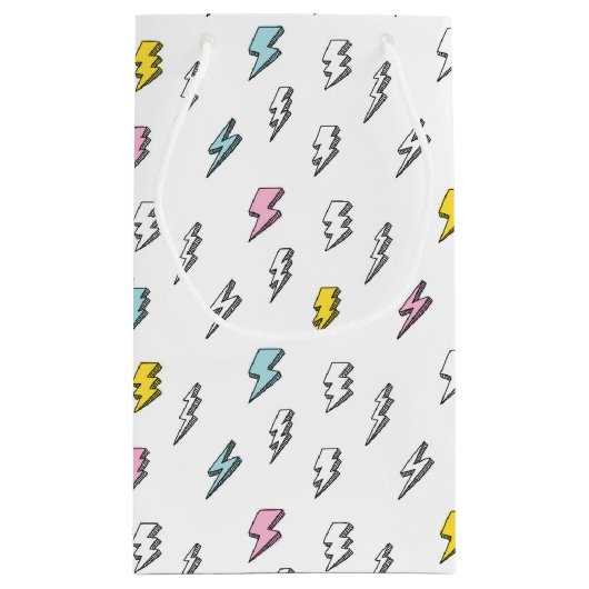 Cute Doodle Lightning Bolt Pattern Klein Cadeauzakje (Achterkant)
