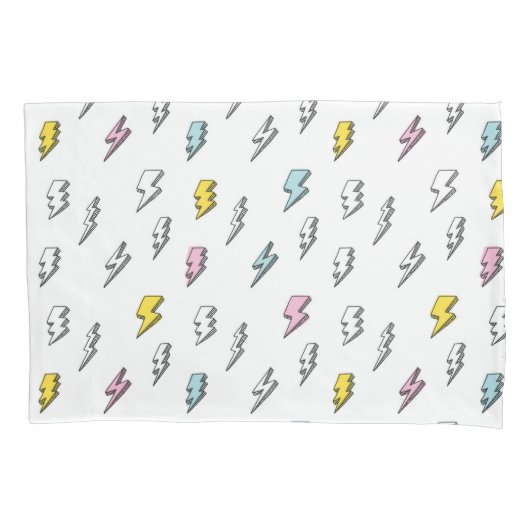 Cute Doodle Lightning Bolt Pattern Kussensloop (Voorkant)