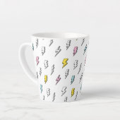 Cute Doodle Lightning Bolt Pattern Latte Mok (Linkerhoek)
