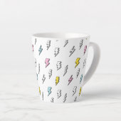 Cute Doodle Lightning Bolt Pattern Latte Mok (Rechterhoek)