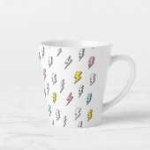 Cute Doodle Lightning Bolt Pattern Latte Mok (Rechts)
