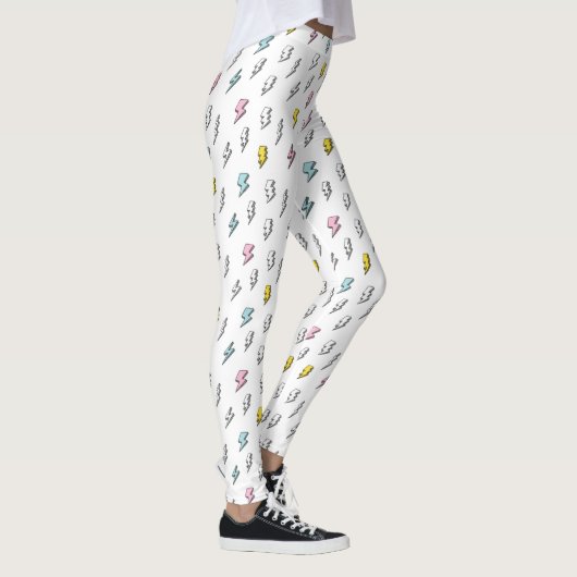 Cute Doodle Lightning Bolt Pattern Leggings (Rechts)
