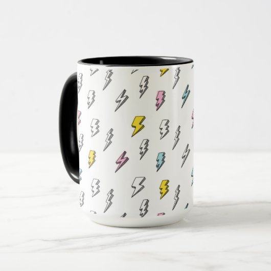 Cute Doodle Lightning Bolt Pattern Mok (Voorkant links)