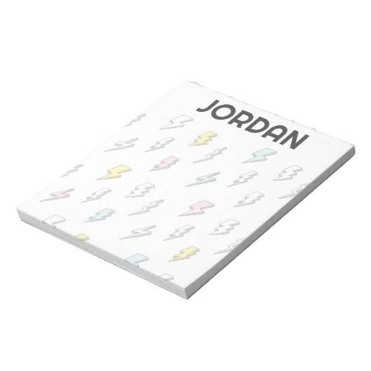 Cute Doodle Lightning Bolt Pattern Notitieblok (Linkerzijde)