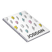 Cute Doodle Lightning Bolt Pattern Notitieboek (Rechterzijde)