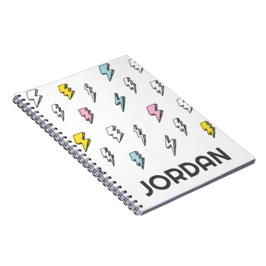 Cute Doodle Lightning Bolt Pattern Notitieboek (Rechterzijde)
