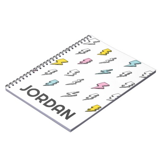 Cute Doodle Lightning Bolt Pattern Notitieboek (Linkerzijde)