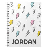 Cute Doodle Lightning Bolt Pattern Notitieboek (Voorkant)