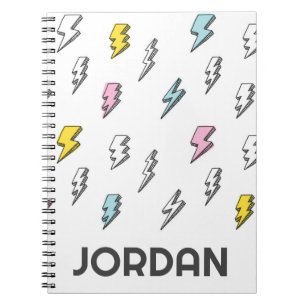 Cute Doodle Lightning Bolt Pattern Notitieboek