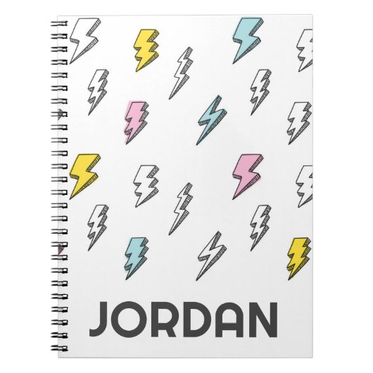 Cute Doodle Lightning Bolt Pattern Notitieboek (Voorkant)