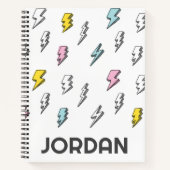 Cute Doodle Lightning Bolt Pattern Notitieboek (Voorkant)