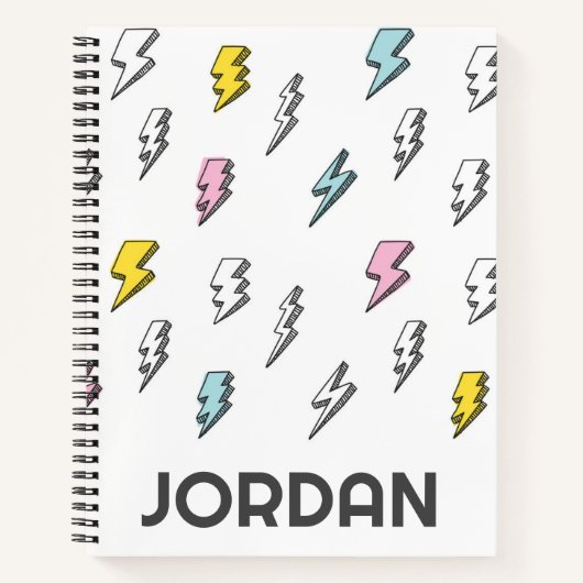 Cute Doodle Lightning Bolt Pattern Notitieboek (Voorkant)