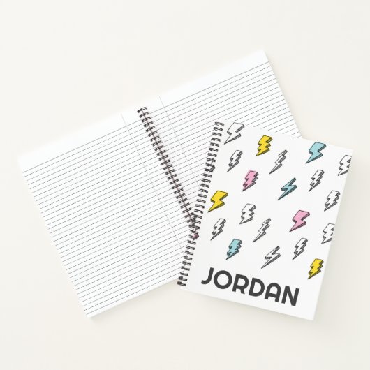 Cute Doodle Lightning Bolt Pattern Notitieboek (Binnen)