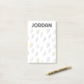 Cute Doodle Lightning Bolt Pattern Post-it® Notes (Op bureau)