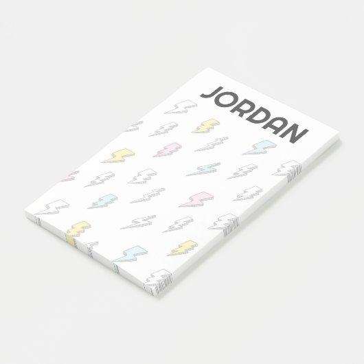 Cute Doodle Lightning Bolt Pattern Post-it® Notes (Schuin)