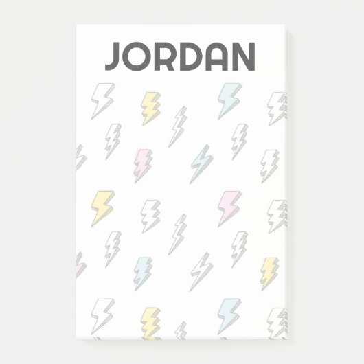 Cute Doodle Lightning Bolt Pattern Post-it® Notes (Voorkant)