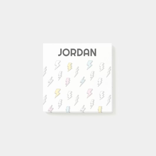 Cute Doodle Lightning Bolt Pattern Post-it® Notes (Voorkant)