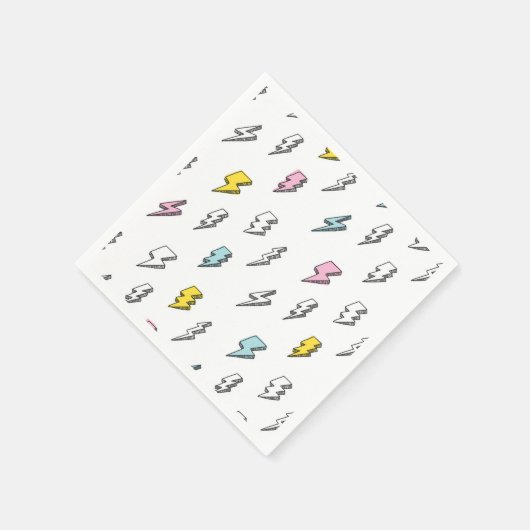 Cute Doodle Lightning Bolt Pattern Servet (Hoek)
