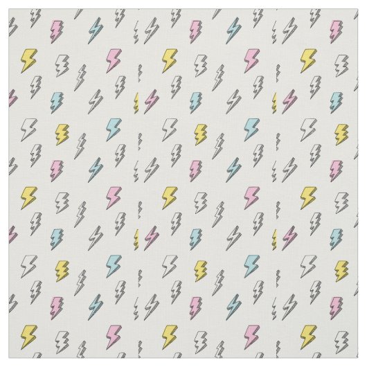 Cute Doodle Lightning Bolt Pattern Stof (Swatch)