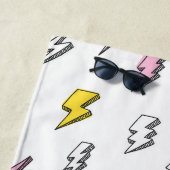 Cute Doodle Lightning Bolt Pattern Strandlaken (In situ)