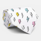Cute Doodle Lightning Bolt Pattern Stropdas (Opgerold)